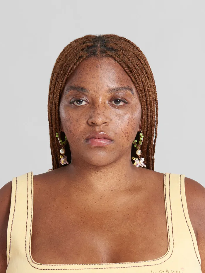 Beaded Earrings With Tiger Pendants Women Marni Earrings