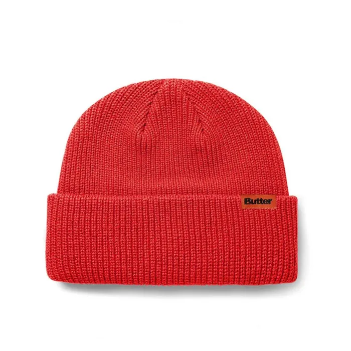 Beanies Men Butter Goods Tall Wharfie Beanie Red