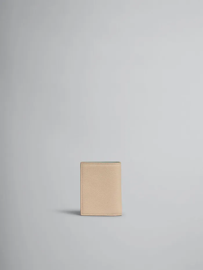 Beige Leather Bifold Wallet With Marni Mending Women Marni Wallets and Small Leather Goods