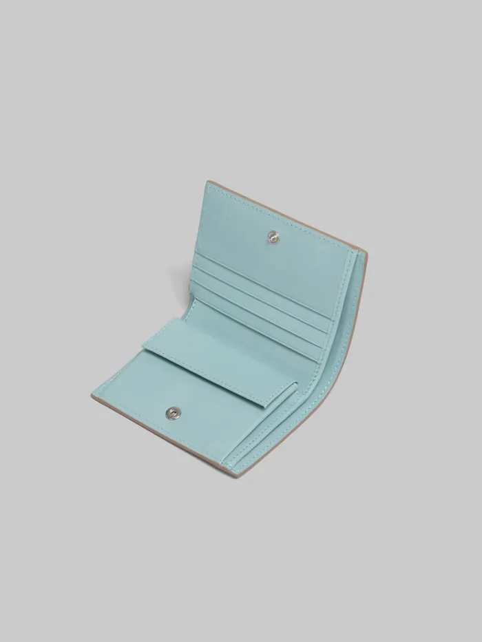Beige Leather Bifold Wallet With Marni Mending Women Marni Wallets and Small Leather Goods