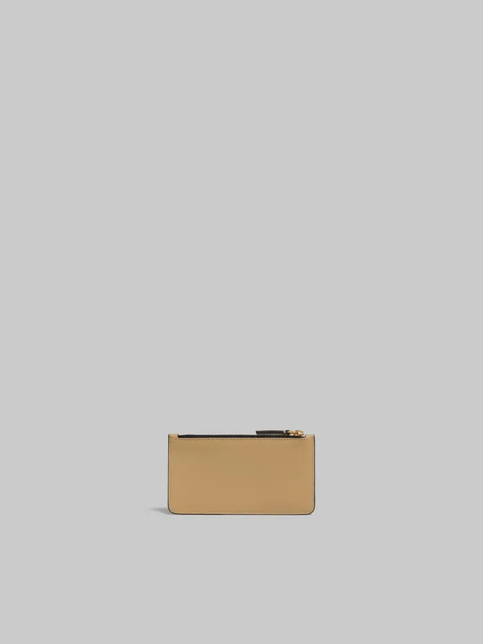 Beige Leather Card Case Women Marni Wallets and Small Leather Goods