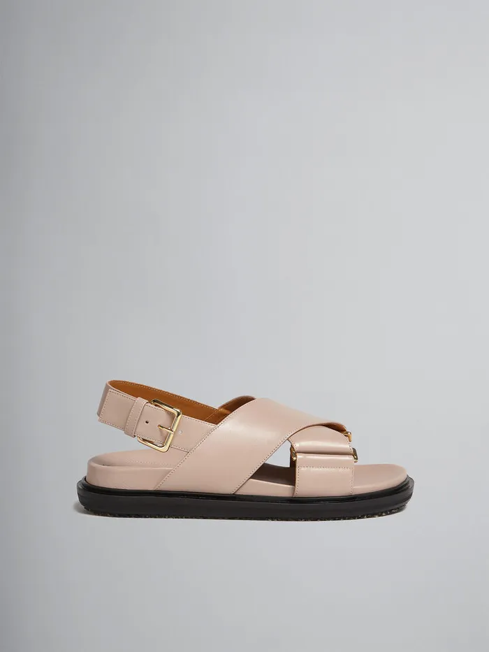 Beige Leather Fussbett Women Marni Fussbett