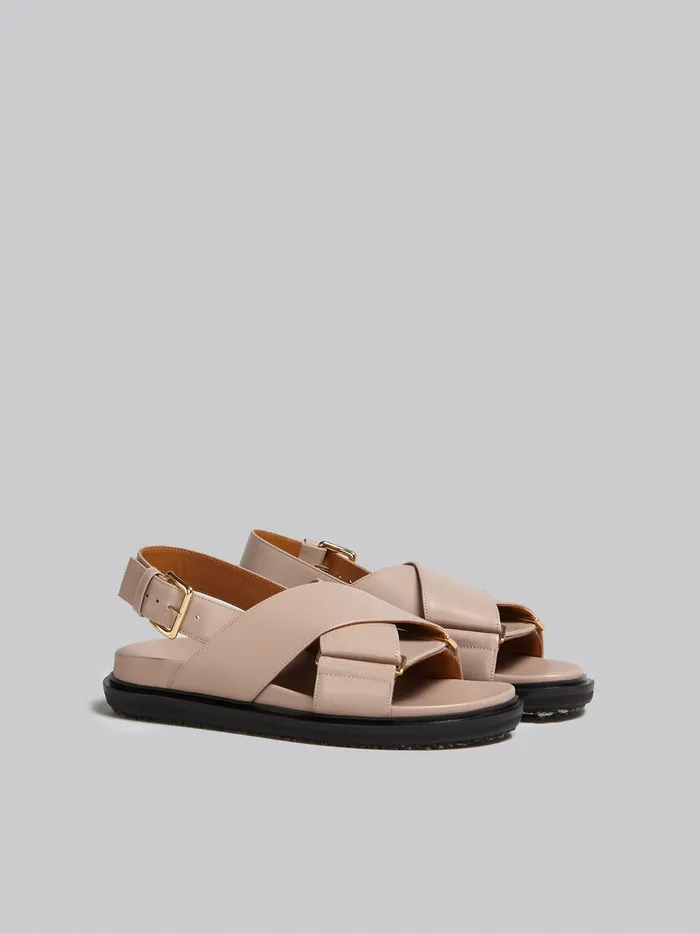 Beige Leather Fussbett Women Marni Fussbett