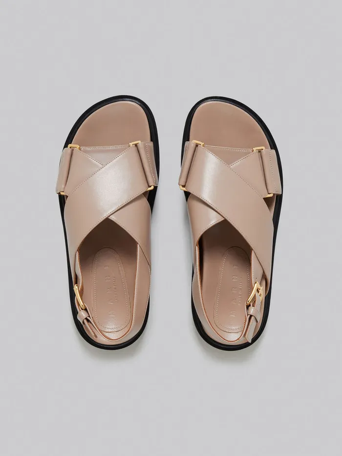 Beige Leather Fussbett Women Marni Fussbett