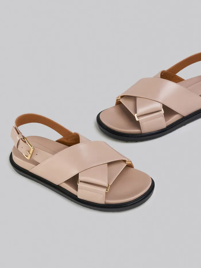 Beige Leather Fussbett Women Marni Fussbett