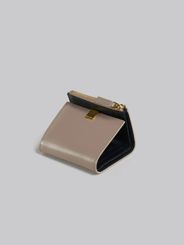 Beige Leather Trifold Prisma Wallet Women Marni Wallets and Small Leather Goods