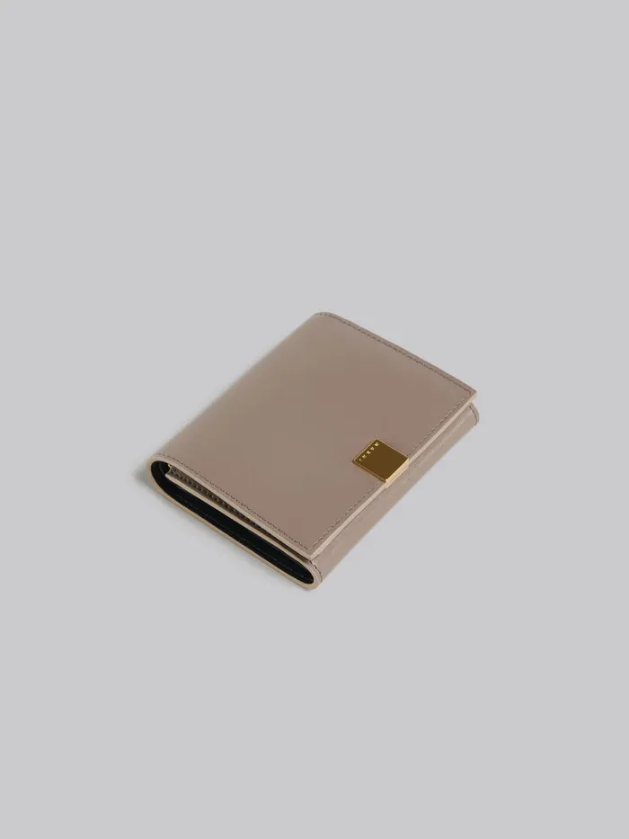 Beige Leather Trifold Prisma Wallet Women Marni Wallets and Small Leather Goods