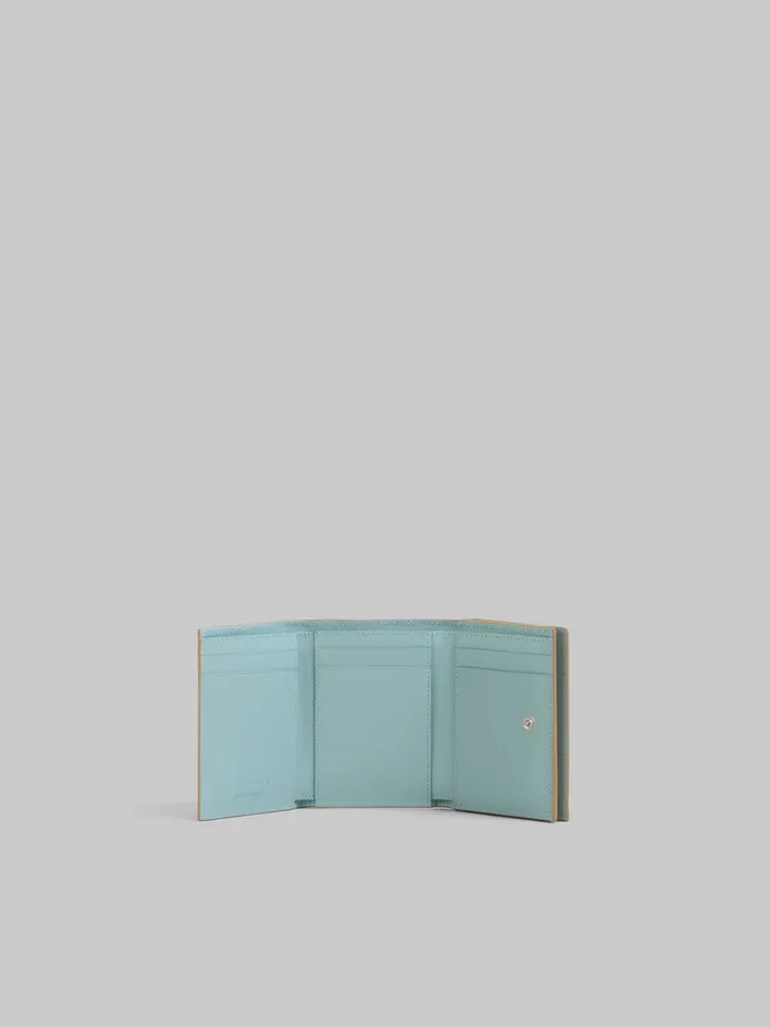 Beige Leather Trifold Wallet With Marni Mending Women Marni Wallets and Small Leather Goods