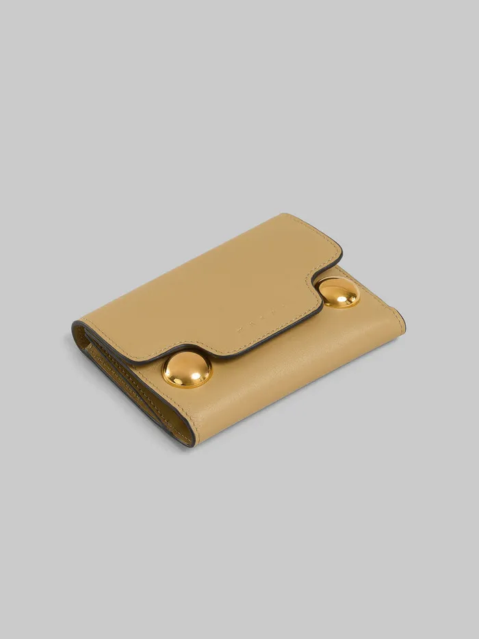 Beige Leather Trunkaroo Trifold Wallet Women Marni Wallets and Small Leather Goods