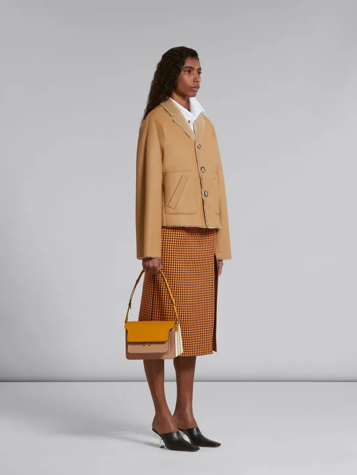 Beige Reversible Shearling Jacket Women Marni Coats and Jackets