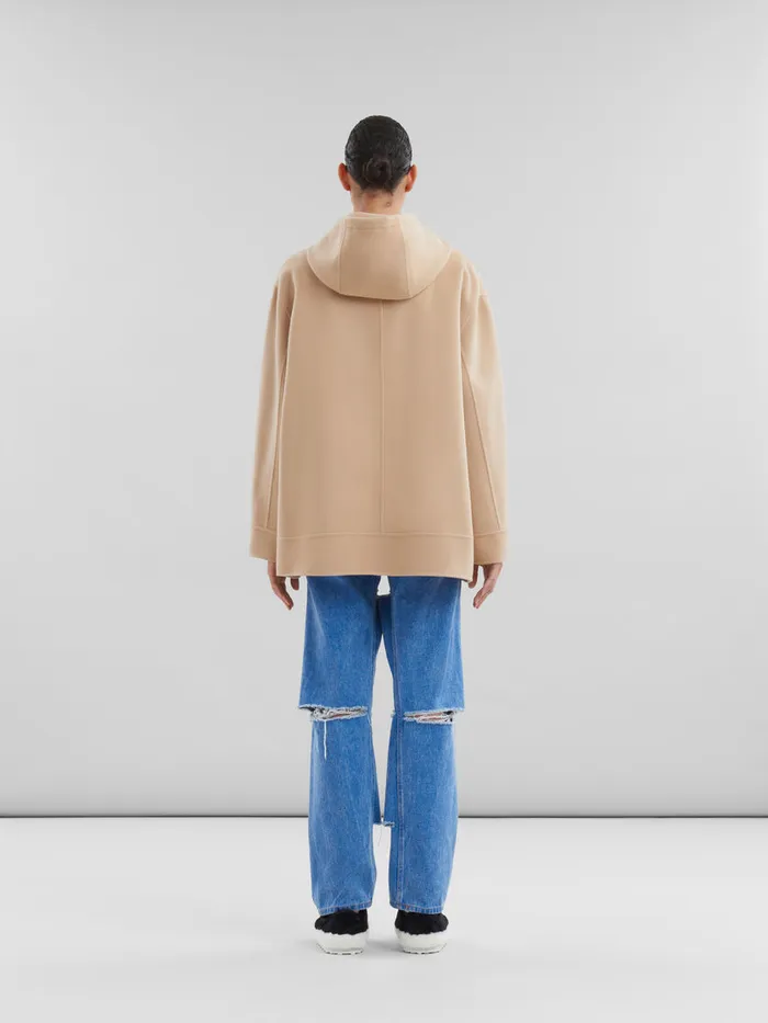 Beige Woolcashmere Parka With Marni Mending Women Marni Coats and Jackets