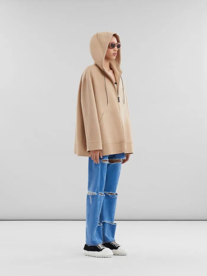 Beige Woolcashmere Parka With Marni Mending Women Marni Coats and Jackets