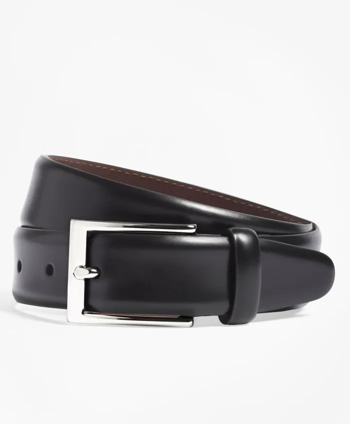 Belts Men Brooks Brothers Feather Edge Belt Black