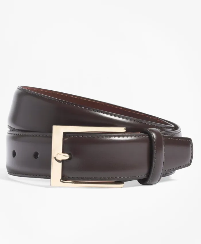 Belts Men Brooks Brothers Gold Buckle Leather Dress Belt Burgundy