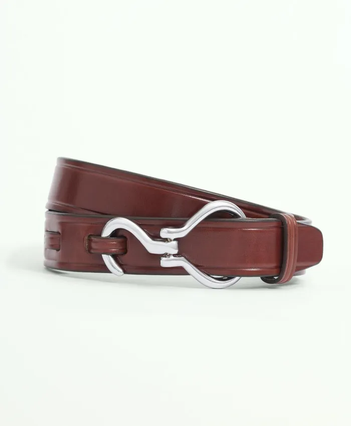 Belts Men Brooks Brothers Leather Hoof Pick Belt Brown