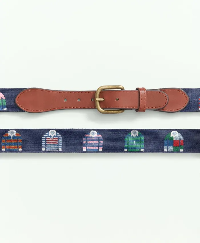 Belts Men Brooks Brothers Smathers andamp Branson Needlepoint Belt Multi
