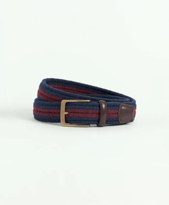 Belts Men Brooks Brothers Stripe Stretch Casual Belt Red