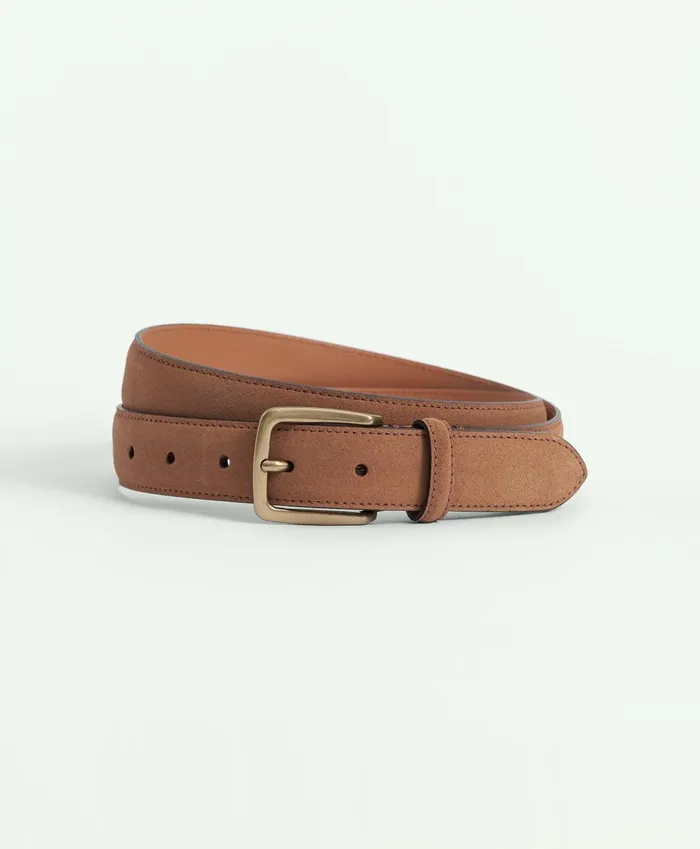 Belts Men Brooks Brothers Suede Dress Belt Brown