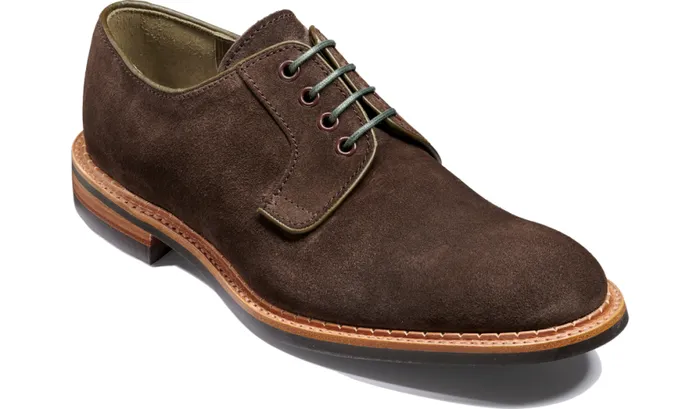 Berry 8211 Bitter Chocolate Suede Mens Barker Shoes Derbys