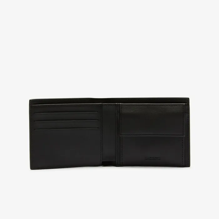 Bifold Leather Wallet Black Mens Lacoste Small Leather Goods Gift 4 You