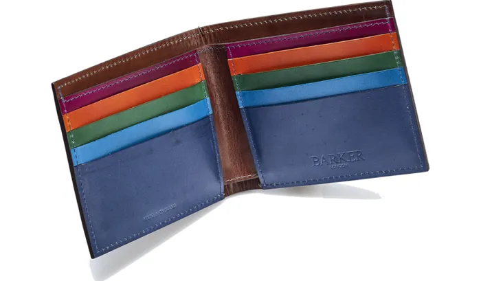 Bifold Wallet Multi Stripe 8211 Ebony Handpainted Accessories Barker Shoes Leather Goods