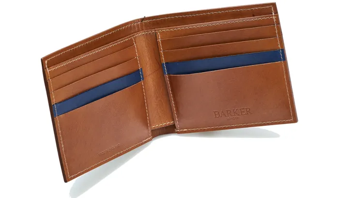 Bifold Wallet One Stripe 8211 Antique Rosewood Calf Accessories Barker Shoes Leather Goods