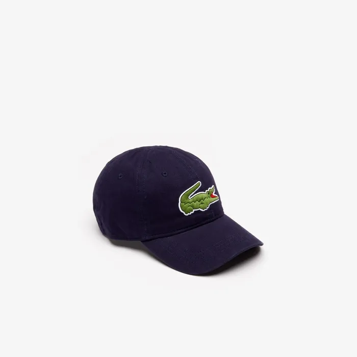 Big Croc Gabardine Cap Navy Blue Mens Lacoste Caps and Hats Outlet Factory