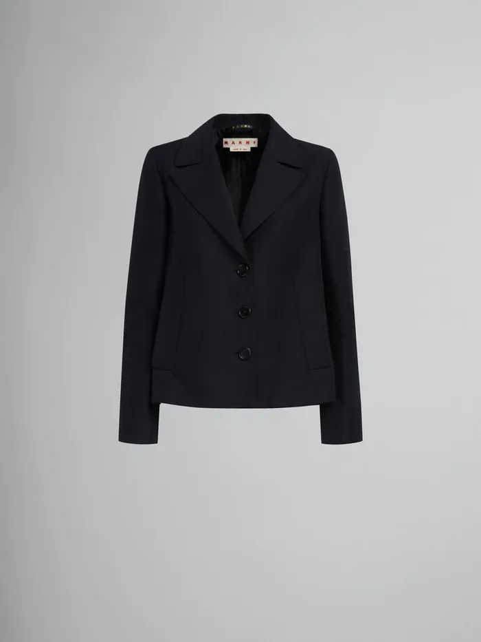 Black Aline Cady Jacket With Back Pleat Women Marni Coats and Jackets