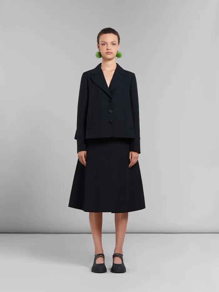 Black Aline Cady Jacket With Back Pleat Women Marni Coats and Jackets