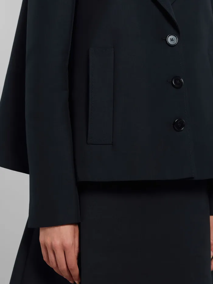 Black Aline Cady Jacket With Back Pleat Women Marni Coats and Jackets