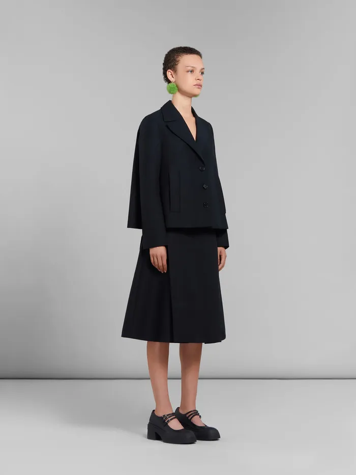 Black Aline Cady Jacket With Back Pleat Women Marni Coats and Jackets