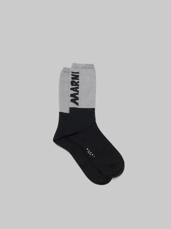 Black And Beige Socks With Marni Logo Men Marni Socks