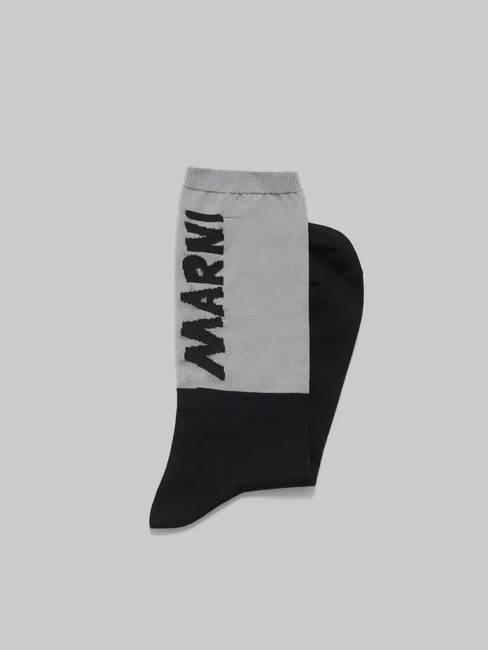 Black And Beige Socks With Marni Logo Men Marni Socks