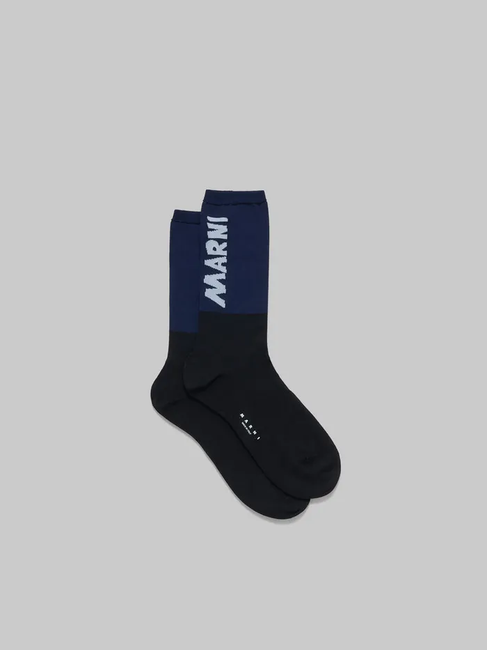 Black And Blue Socks With Marni Logo Women Marni Socks