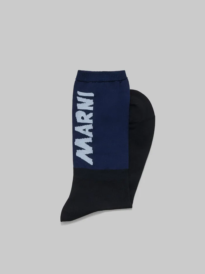 Black And Blue Socks With Marni Logo Women Marni Socks