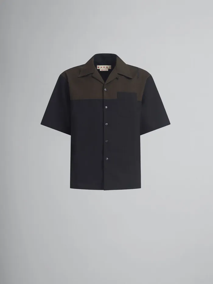 Black And Brown Wool Bowling Shirt Men Marni Tops and TShirts