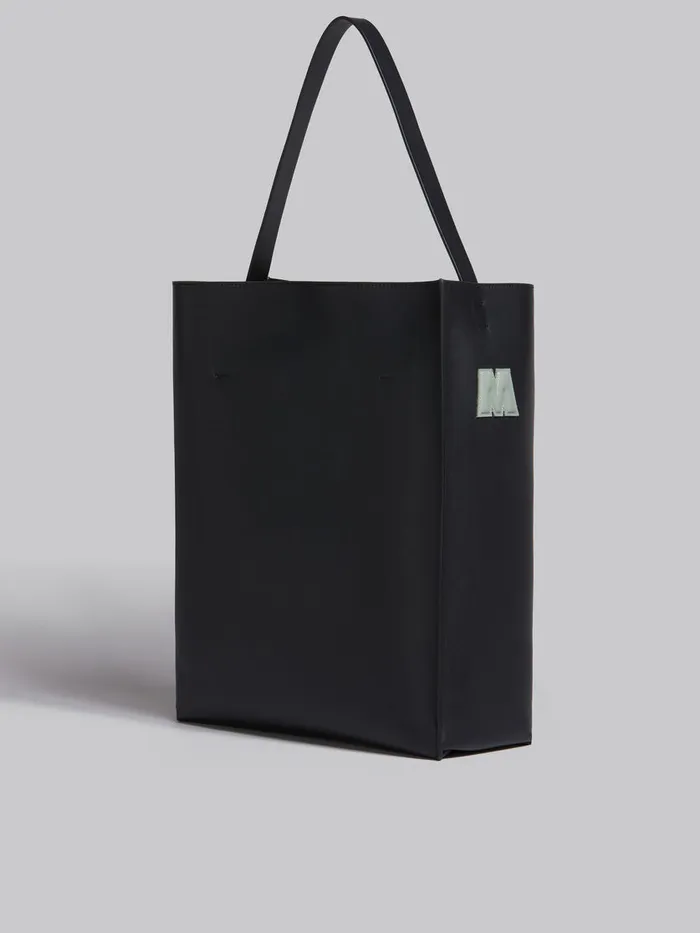 Black And White Leather Museo Hobo Bag With Patches Men Marni Tote Bags