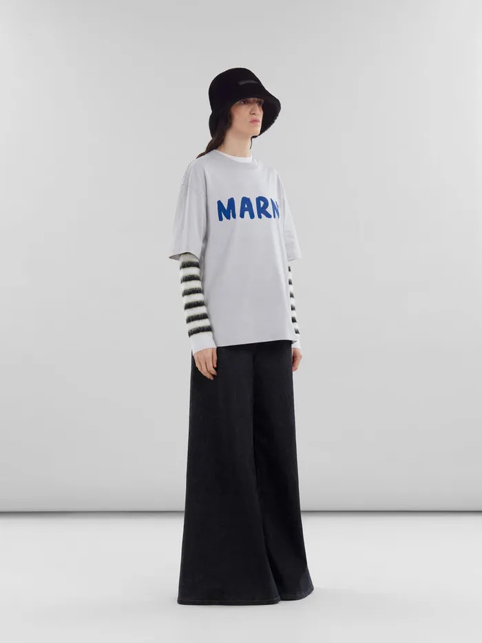 Black And White Striped Woolmohair Jumper Women Marni Knitwear
