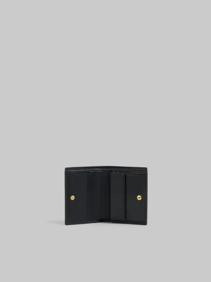 Black Bifold Wallet With Marni Mending Embroidery Women Marni Wallets and Small Leather Goods