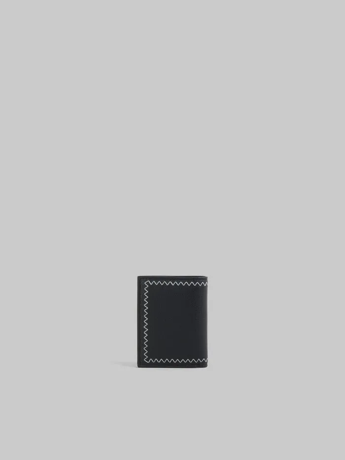Black Bifold Wallet With Marni Mending Embroidery Women Marni Wallets and Small Leather Goods
