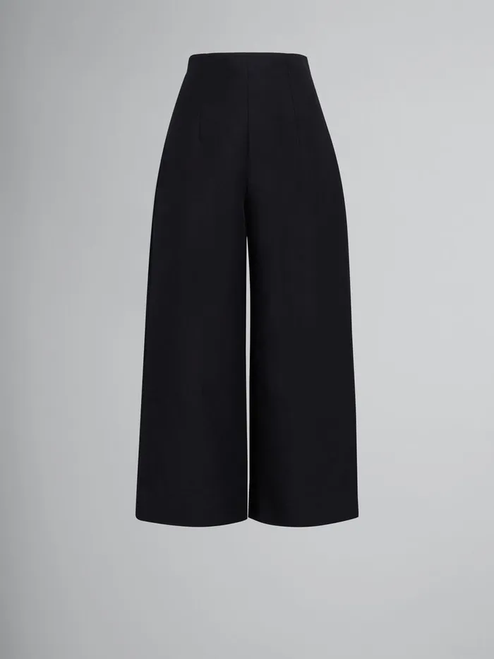 Black Cady Cropped Trousers Women Marni Pants