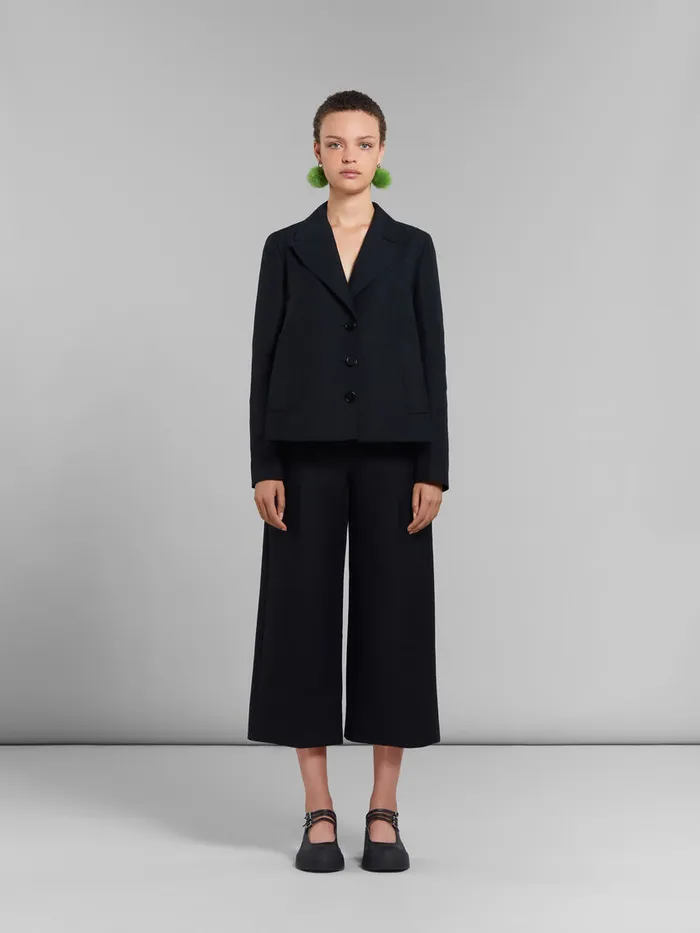 Black Cady Cropped Trousers Women Marni Pants