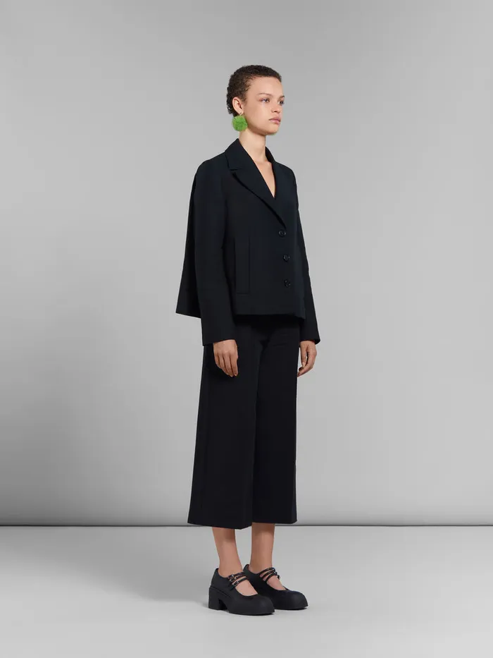 Black Cady Cropped Trousers Women Marni Pants