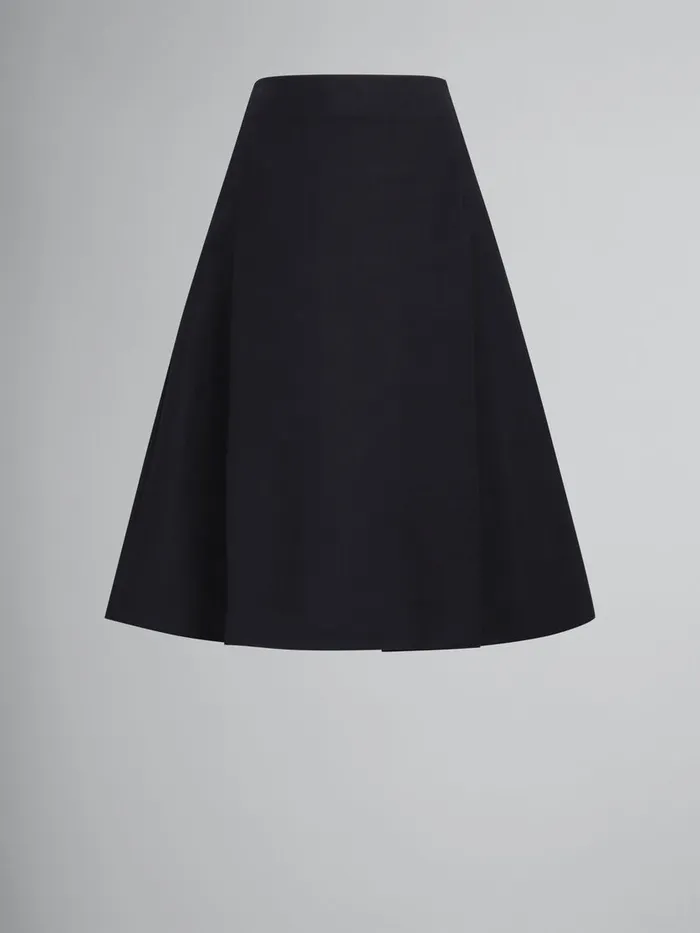 Black Cady Midi Skirt With Maxi Pleats Women Marni Skirts