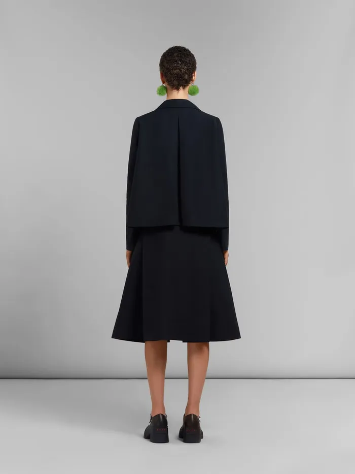 Black Cady Midi Skirt With Maxi Pleats Women Marni Skirts