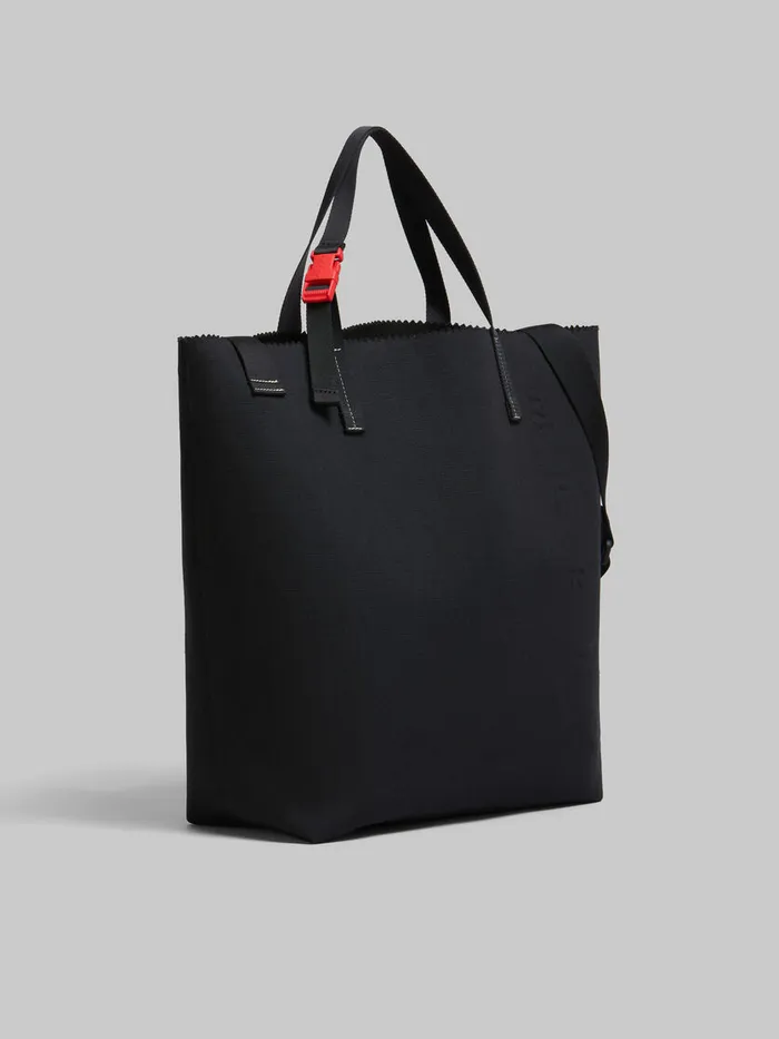 Black Canvas Tribeca Shopper With Raised Marni Logo Men Marni Tote Bags