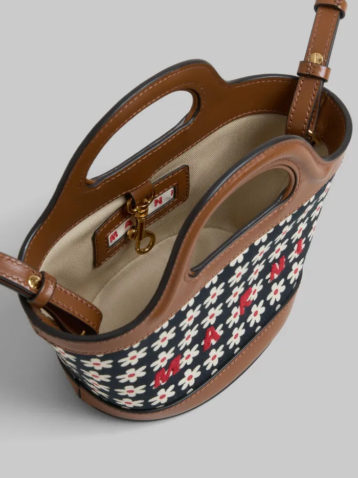 Black Canvas Tropicalia Micro Bag With Daisy Print Women Marni Tropicalia Bag