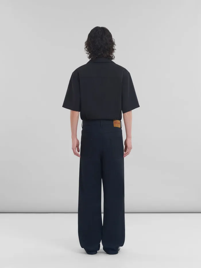 Black Denim Wideleg Jeans Men Marni Pants