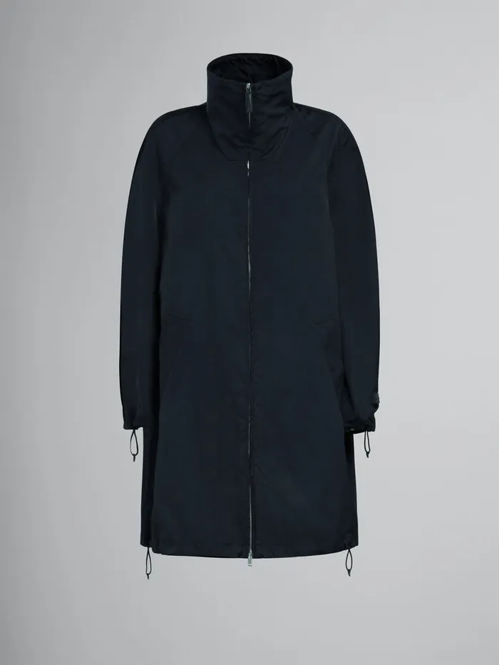 Black Gathered Taffeta Parka Women Marni Coats and Jackets