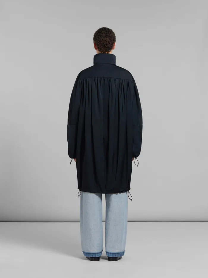 Black Gathered Taffeta Parka Women Marni Coats and Jackets